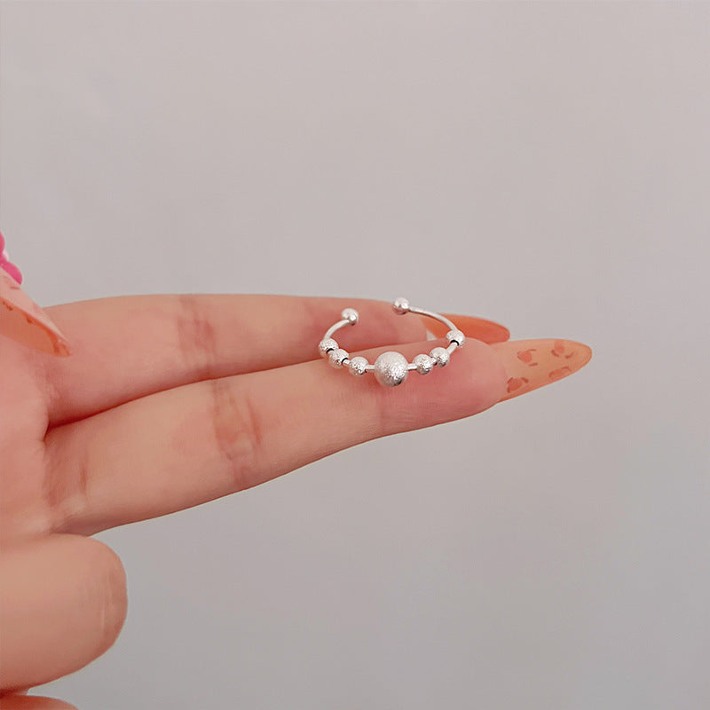 Elegant Rotatable Stainless Steel Ring with Sparkling Beads - Non-Fading, Anxiety Bead Ring for Daily Wear & Gifting, All-Season Accessory, Gift Jewelry|Elegant Ring Design|Durable Jewelry