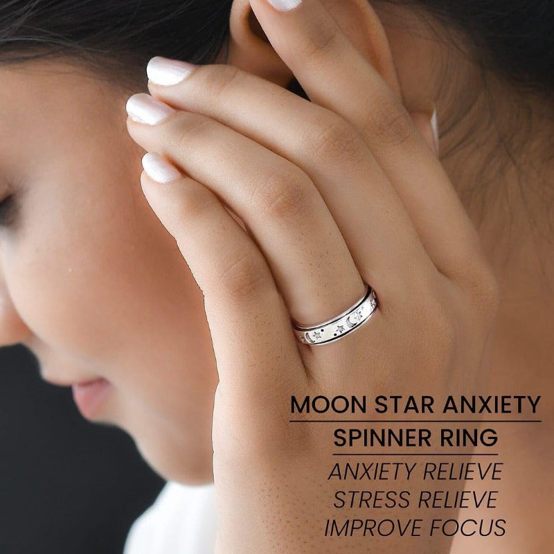 Shop LC Fidget Ring Spin Ring Moon Star Anxiety Ring for Women Men Jewelry Birthday Gift for Women