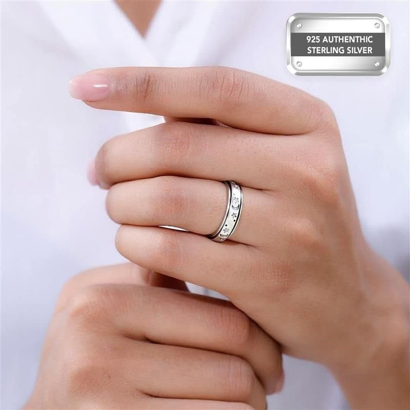 Shop LC Fidget Ring Spin Ring Moon Star Anxiety Ring for Women Men Jewelry Birthday Gift for Women