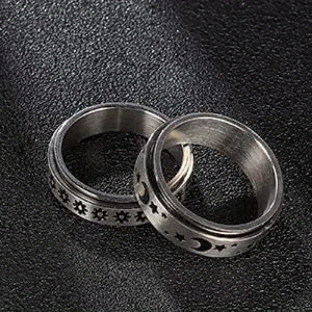 5pcs Fidget Ring Spinner Ring Fidget Rings for Women 316L Stainless Steel Rings Set Size 5/6/7