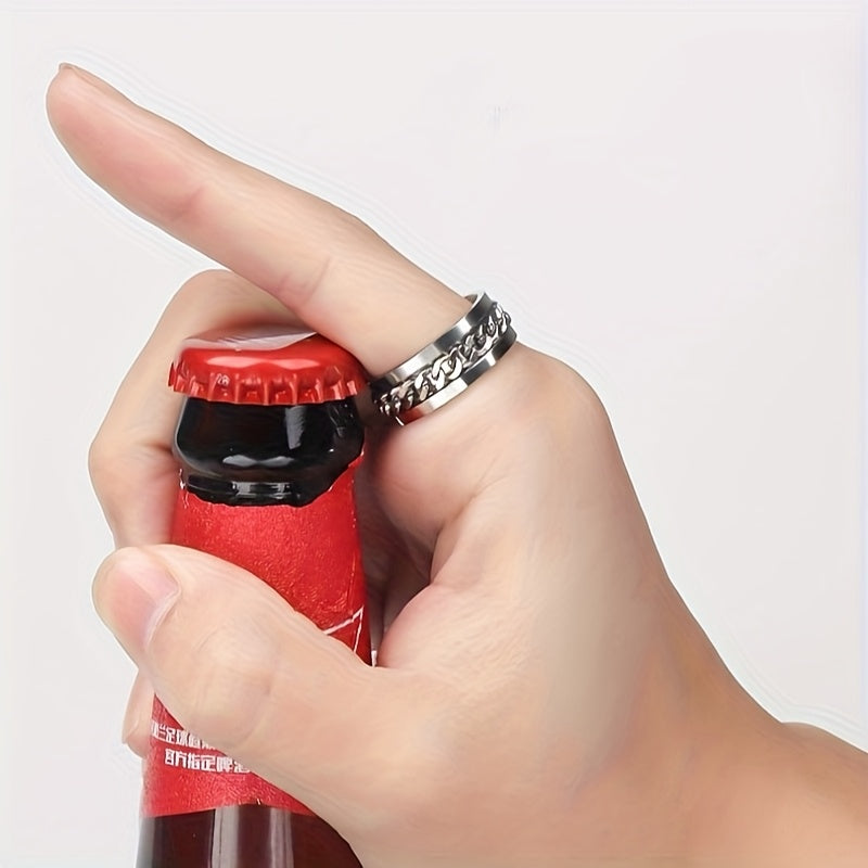 Custom Engraved Letter and Number Birthday Name Ring, Rotating Relax Ring for Men and Women, Fashion Jewelry,Suitable for both men and women