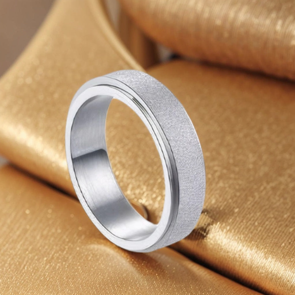 8pcs 316L Stainless Steel Rotate Decompression Business elites Rings for Men Women Small Star Moon Bar Ring Sets