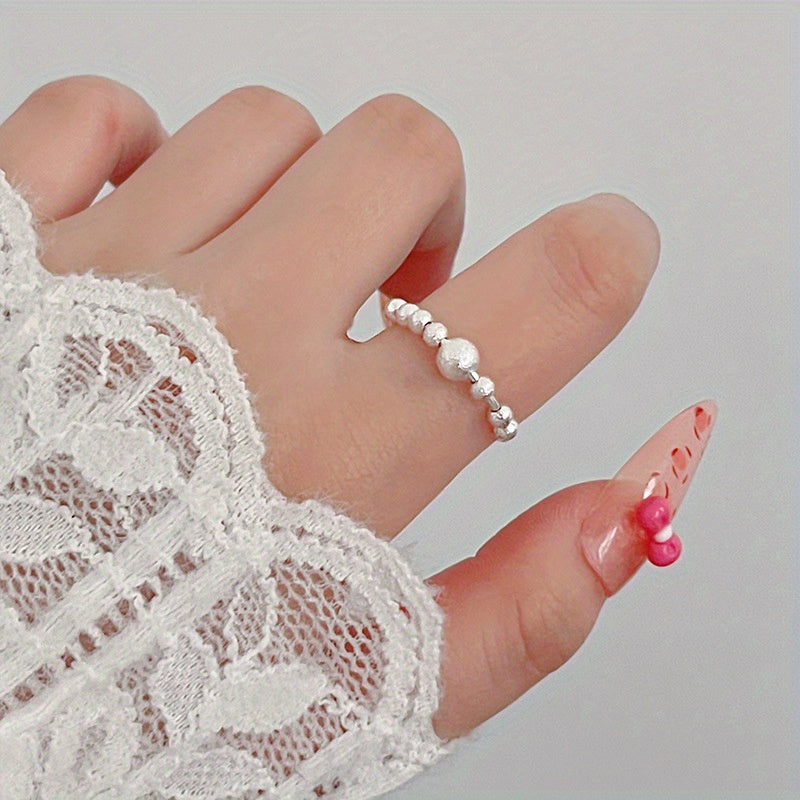 Elegant Rotatable Stainless Steel Ring with Sparkling Beads - Non-Fading, Anxiety Bead Ring for Daily Wear & Gifting, All-Season Accessory, Gift Jewelry|Elegant Ring Design|Durable Jewelry