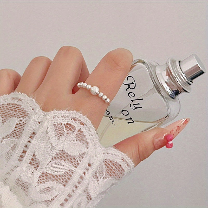 Elegant Rotatable Stainless Steel Ring with Sparkling Beads - Non-Fading, Anxiety Bead Ring for Daily Wear & Gifting, All-Season Accessory, Gift Jewelry|Elegant Ring Design|Durable Jewelry