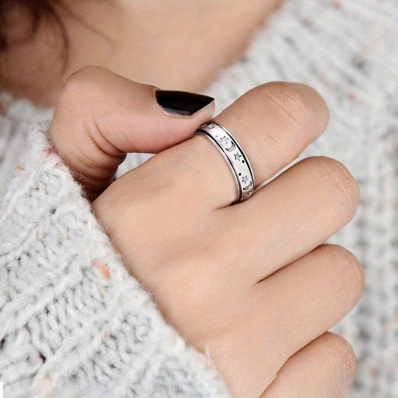 Shop LC Fidget Ring Spin Ring Moon Star Anxiety Ring for Women Men Jewelry Birthday Gift for Women