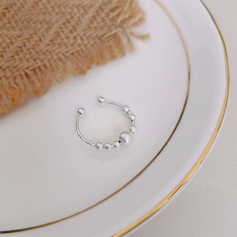 Elegant Rotatable Stainless Steel Ring with Sparkling Beads - Non-Fading, Anxiety Bead Ring for Daily Wear & Gifting, All-Season Accessory, Gift Jewelry|Elegant Ring Design|Durable Jewelry