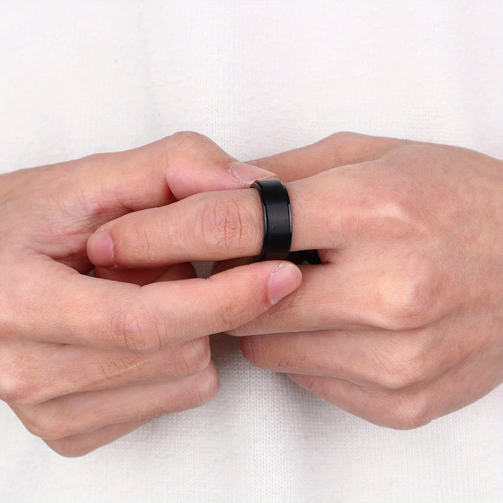 [Stainless Steel Spinner Rings] 2pcs 316L Stainless Steel Spinner Rings | Black & Red/Blue Celtic Dragon Fidget Rings for Anxiety Relief, Y2K Style Adjustable Chain Design, Durable Jewelry for Relax & Fidgeting, Fidget Spinners for Adults, Focus Aid Tool,